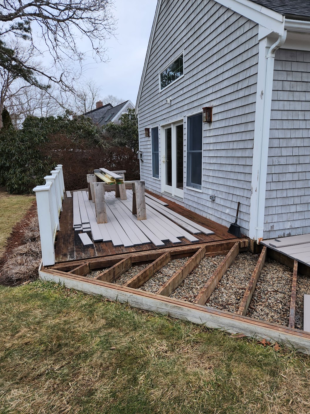 Deck demolition in progress